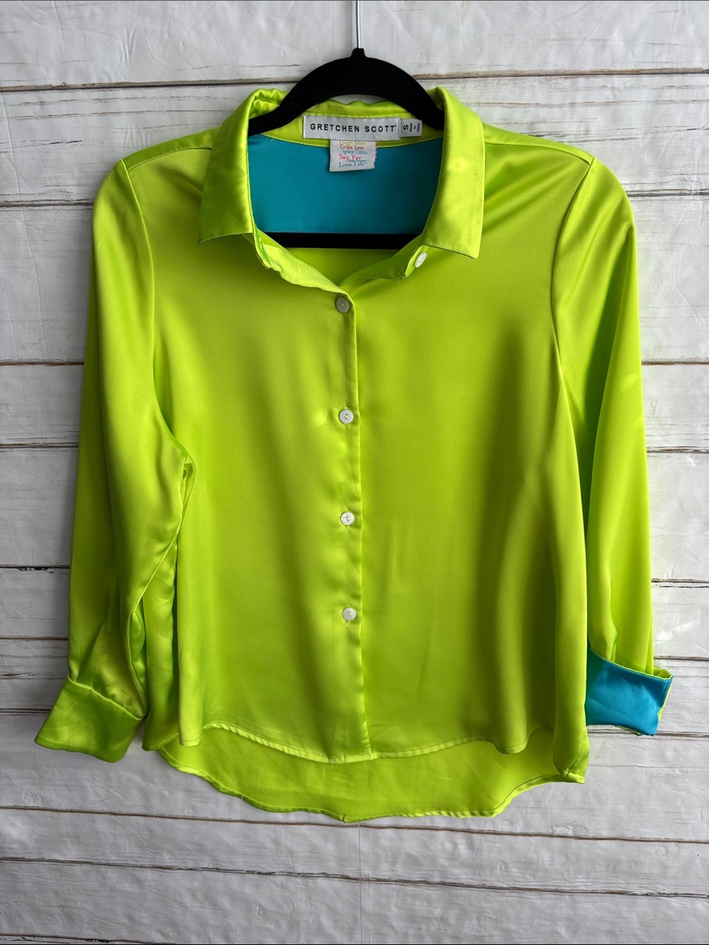 Gretchen Scott Satin Button Down Blouse
